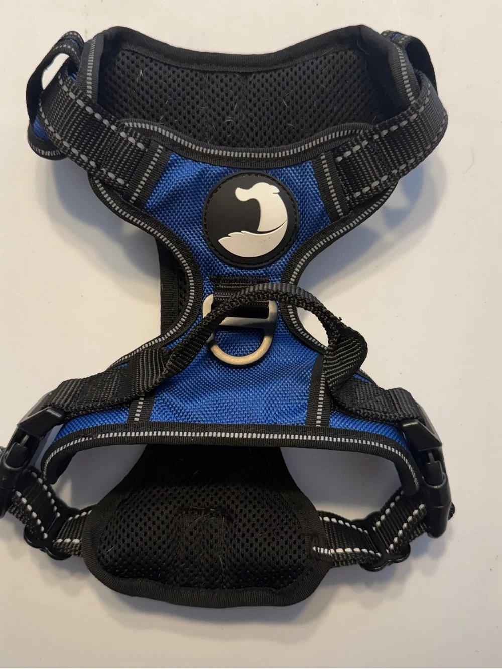 Blue and Black Padded Dog Harness with D-Ring Small